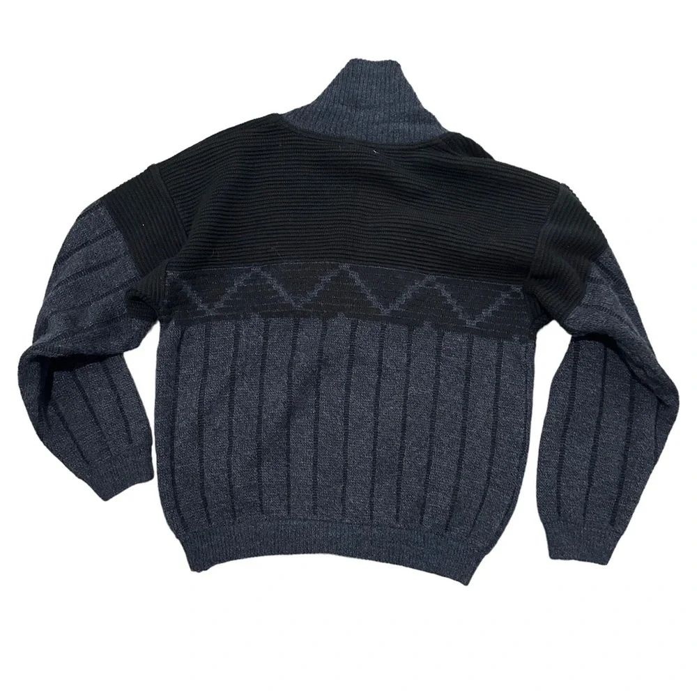 Vintage L CARDIGAN SWEATER chunky KNIT JACKET JED 80s grandpa SHAWL COLLAR WOOL - Picture 5 of 7